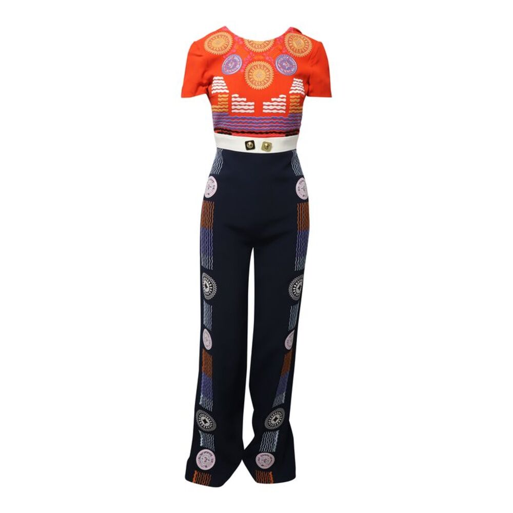 Peter Pilotto Embroidered Jumpsuit in Multicolor Polyamide